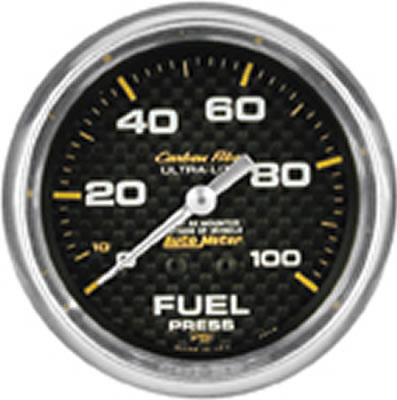 Autometer Carbon Fiber 66.7mm 100 PSI Mechanical Oil Pressure Gauge