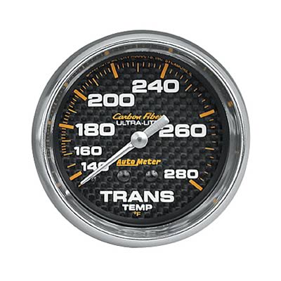 Autometer Ultra-Lite Carbon Fiber 2-5/8in Transmission Temp 140-280 Deg F