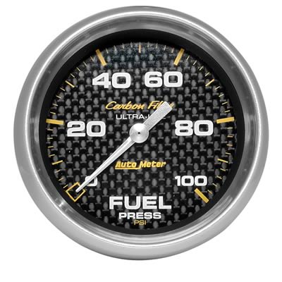 Autometer Carbon Fiber 2 5/8in 0-100 PSI Digital Stepper Motor Fuel Press Gauge