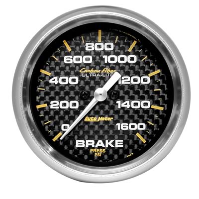 AutoMeter Gauge Brake Pressure 2- 5/8in 1600PSI Digital Stepper Motor - Carbon Fiber