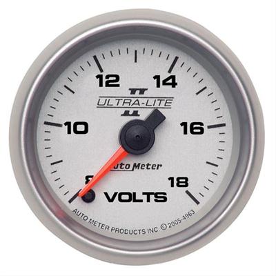 Autometer Ultra-Lite II 52mm 18 Volt Digital Stepper Motor Voltmeter
