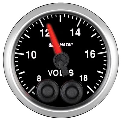 Autometer Elite 52.4mm Peak & Warn w/ Electronic Control 8-18 Volt Voltmeter