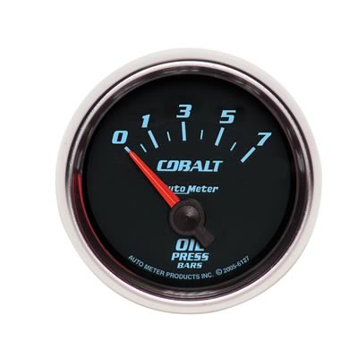 Autometer Cobalt 52mm 0-7 BAR Short Sweep Electric Oil Pressure Gauge thumbnail 2