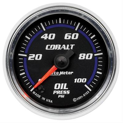 Auto Meter 6153 Cobalt 2-1/16 0-100 PSI Full Sweep Electric Oil Pressure Gauge 