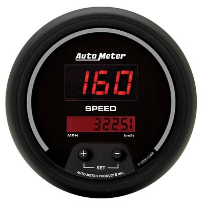 Autometer Sport-Comp Black 3 3/8in 160 MPH Digital Speedo Gauge