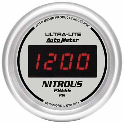 Autometer Ultra-Lite 2-1/16in 1600 PSI Digital Nitrous Pressure Gauge - Silver