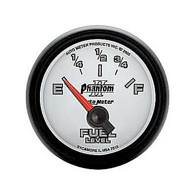 Autometer Phantom II Electrical Fuel Level Gauge 2 1 16 Dia White