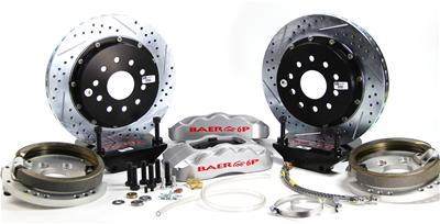 Baer Brakes Pro Brake Kits 4302299S Disc Kit, Pro, Rear, Cross-drilled/Slotted Rotors, 6-piston Silver Powdercoated Calipers, Chevy, Kit