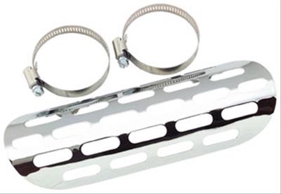 Biker's Choice Perforated Heat Shields 150861 Exhaust Shield, Steel, Perforated, Chrome, 9 in. Length, 1.75 in.- 2.00 in. Tubing, Kit