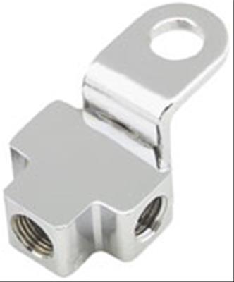 Biker's Choice Brake Tees 492842 Fitting, Female Tee, Steel/Aluminum, Chrome, 3/8-24 in. Female Threads, Rear, Harley-Davidson®, Each thumbnail 3