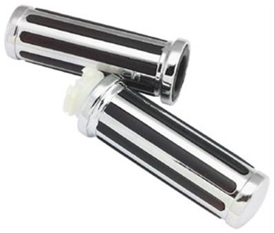 Biker's Choice Chrome-N-Cushion Rail Grips 493916 Grips, Chrome-N-Cushion, Rubber/Chrome, 127mm Grip Length, 1 in. Bar Diameter, Harley-Davidson®, Pair