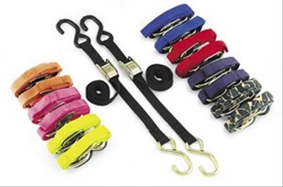 BikeMaster Tie-Downs 100571 Tie-Down Straps, Cambuckle, 1,200 lbs. Working Load Rating, 1.0 in. Width, 6 ft. Length, Black, Set of 20