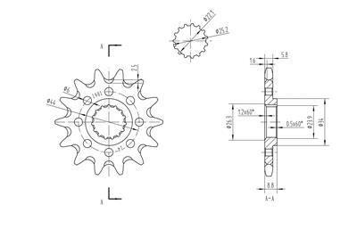 BikeMaster Sprockets 965582 Sprockets, Bm Front Sprocket 520 14T thumbnail 2