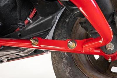 BMR 64-72 GM A-Body 1.00in Hollow Non-Adjustable Rear Sway Bar Kit - Red thumbnail 5