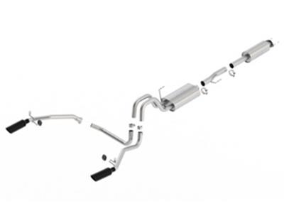 Borla 11-14 Ford F-150 5.0L Stainless Steel S-Type Catback Exhaust - 4in Tips Single Split Rear Exit
