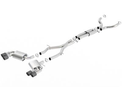 Borla 16-17 Chevy Camaro 6.2L 4in Dual Carbon Fiber Tips Dual Split Exit S-Type Catback Exhaust thumbnail 3