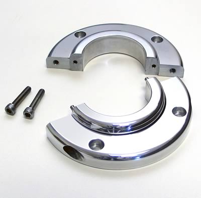 Borgeson Steering Column Split Swivel Floor Mounts 909010 Mount, Aluminum, Polished, 2.25 in. Diameter, Each