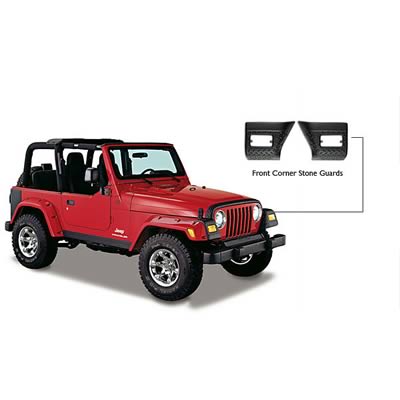 Bushwacker Trail Armor Hood Stone Guards 14007 Armor, Front Corner Guards, Jeep, Pair thumbnail 2