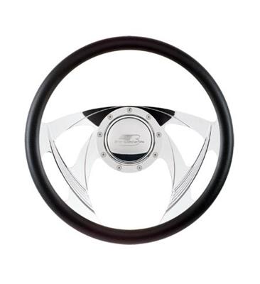 Billet Specialties Half-Wrap Steering Wheels 30955 Wheel, Half-Wrap, Sniper, Aluminum, Polished, 2-Spoke, 14 in. Diameter, 9-Bolt Mount, Each