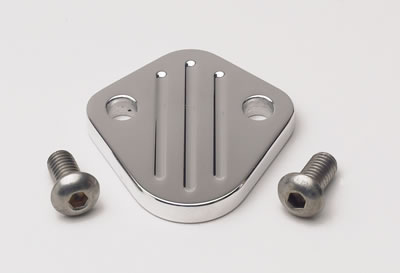 Billet Specialties Fuel Pump Block-Offs 41220 Block-Off Plate, Aluminum, Polished, Chevy, Each thumbnail 2