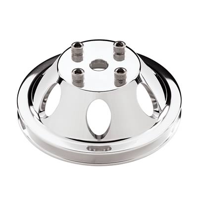 Billet Specialties Water Pump Pulleys 78110 Pulley, V-Belt, 1-Groove, Aluminum, Polished, Chevy, Big/Small Block, Long Pump, Each