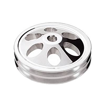 Billet Specialties Power Steering Pulleys 86520 Pulley, V-Belt, 2-Groove, Aluminum, Polished, .750 in. Bore, Chevy, Each