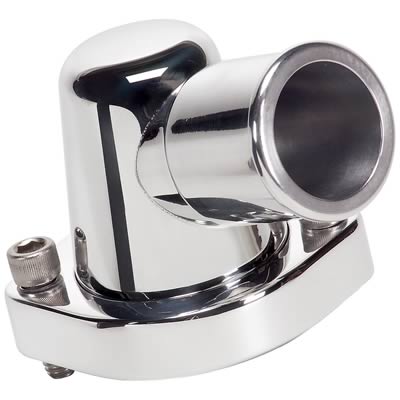 Billet Specialties Thermostat Housings 90725 Water Neck, Aluminum, Polished, 15 Degree, Ford, Big Block, Each
