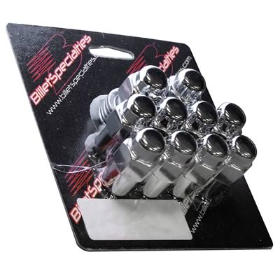 Billet Specialties Lug Nuts 999994 Nuts, .750 in. Shank with Washer, 1/2 in.- 20 RH, Closed End, Chrome Plated Steel, Set of 10 thumbnail 2
