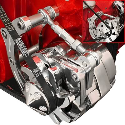 Billet Specialties Polished Alternator Brackets FM0205PC Bracket, Alternator, Low Mount, GM Alternator, Kit thumbnail 2