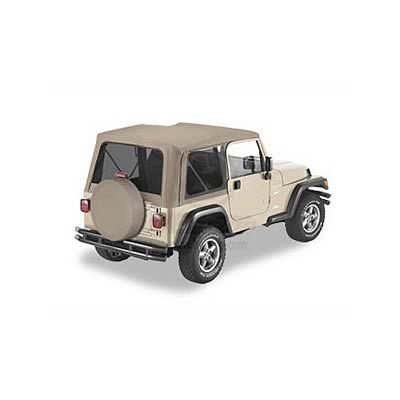 Bestop Replace-A-Tops 5118033 Soft Top, Replace-A-Top, Polymer Cloth, Dark Tan, Tinted Windows, Jeep, Each