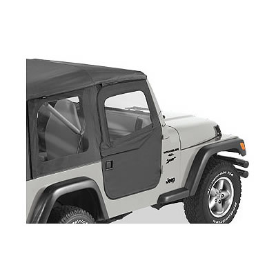 Bestop 2-Piece Soft Doors for 1997-2006 WRANGLER - 5178915 Doors, 2-piece, Fabric, Black Denim, Supertop and Sunrider, Driver and Passenger Side, Jeep, Pair