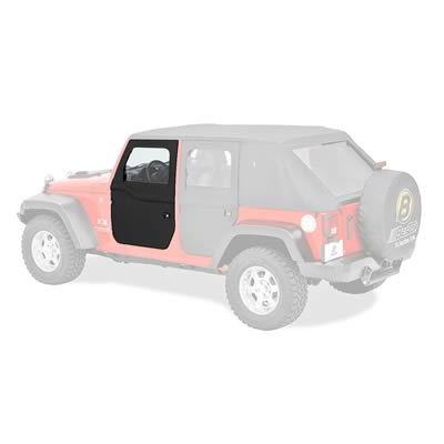 Bestop 2-Piece Soft Jeep Doors for 2007-2018 WRANGLER, 2018 WRANGLER JK - 5179835 Doors, 2-piece, Fabric, Black Diamond, Driver and Passenger Side, Front, Jeep, Pair