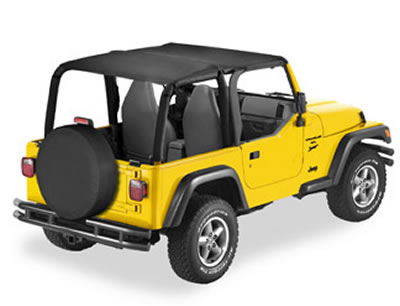 Bestop Safari Header Bikini Tops 5253115 Soft Top, Bikini, Polymer Cloth, Black Denim, Jeep, Each