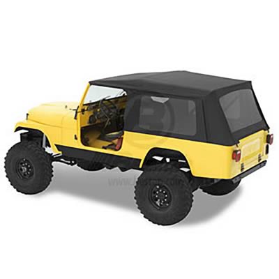 Bestop Supertop Classic Squareback Soft Tops for 1981-1985 SCRAMBLER - 5460815 Top, Squareback, Polymer Cloth, Black Denim, Frame, Tinted Windows, Jeep, 2-door, Each