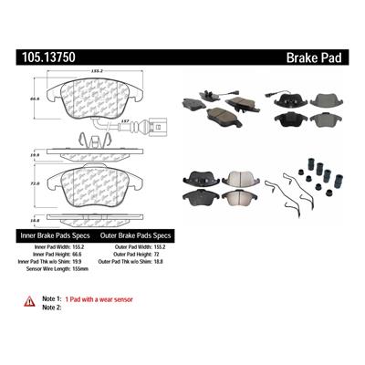 Amazon Com Centric 104 03400 Posiquiet Semi Met Pads Automotive