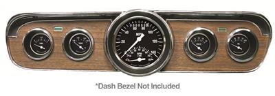 Classic Instruments 1965-66 Mustang Package Gauge Sets MU65HR35 Gauges, Analog, Speedometer, Oil Pressure, Water Temperature, Fuel Level, Black Face, Electronic, Ford, Set