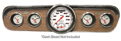 Classic Instruments 1965-66 Mustang Package Gauge Sets MU65VSW35 Gauges, Analog, Speedometer, Oil Pressure, Water Temperature, Fuel Level, White Face, Electronic, Ford, Set