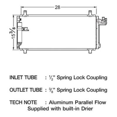 CSF Air Conditioning Condensers 10390 Condenser, Aluminum, Natural, Infinity, Each