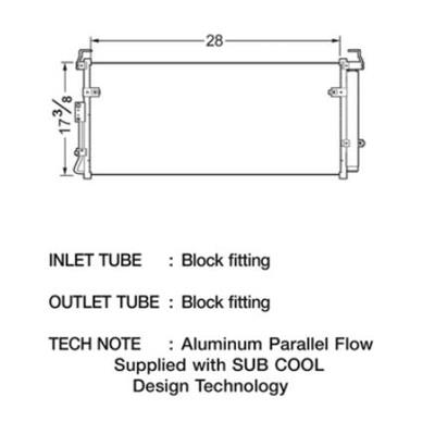 CSF Air Conditioning Condensers 10496 Condenser, Aluminum, Natural, for use on Kia, Each