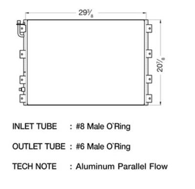CSF Air Conditioning Condensers for 1995-1998 T400, 1995-2000 T600A - 10561 Condenser, Aluminum, Black, Kenworth, Each