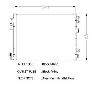 CSF Air Conditioning Condensers 10698 Condenser, Aluminum, Black, Chrysler, Dodge, Each