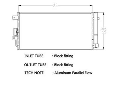 CSF Air Conditioning Condensers for 2012-2014 500 - 10755 Condenser, Aluminum, Black, Fiat, Each