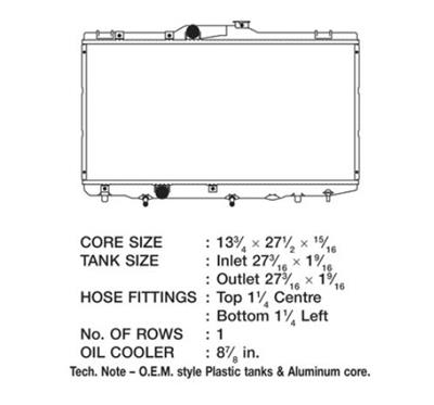 CSF Radiators 2468 Radiator, OE Replacement, Aluminum/Plastic, Natural, Geo, Toyota, Prizm, Corolla, Each