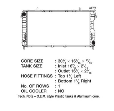 CSF Radiators 3109 Radiator, OE Replacement, Aluminum/Plastic, Natural, Chrysler, Dodge, V6, Each