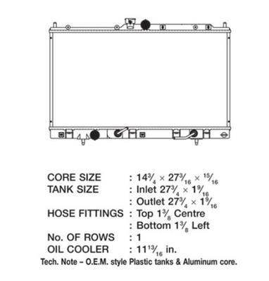 CSF Radiators 3128 Mitsubishi Lancer 2.4 L