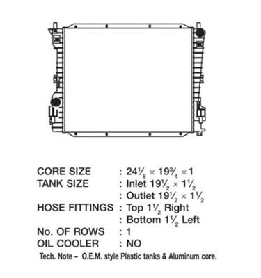 CSF Radiators 3422 Radiator, OE Replacement, Aluminum/Plastic, Natural, Ford, Mustang, Each