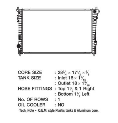 CSF Radiators 3461 Radiator, OE Replacement, Aluminum/Plastic, Natural, Ford, Lincoln, Mercury, Each