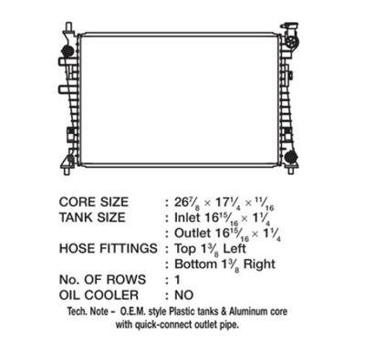 CSF Radiators for 2008-2011 FOCUS - 3510 Radiator, OE Replacement, Aluminum/Plastic, Natural, Ford, Focus, Each