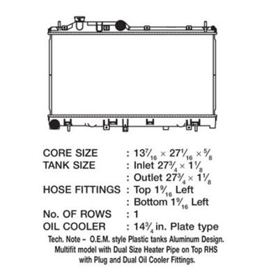 CSF Radiators 3515 Subaru Forester Non Turbo