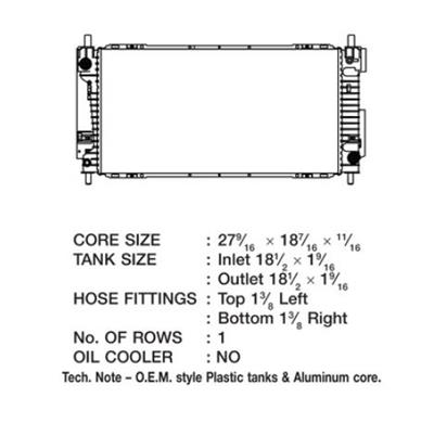 CSF Radiators 3531 Radiator, OE Replacement, Aluminum/Plastic, Natural, Ford, Mercury, Escape, Mariner, Each